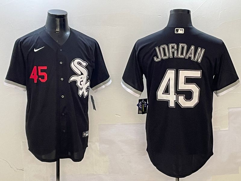 Men Chicago White Sox #45 Jordan Black Game 2025 Nike MLB Jersey style 7